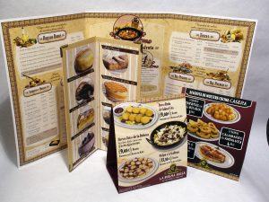 Cañas y Tapas table tents and menus