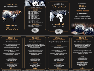 Christmas menus triptych