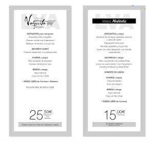 Menu cards 2