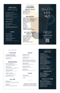 MZD Café Takeout Menu